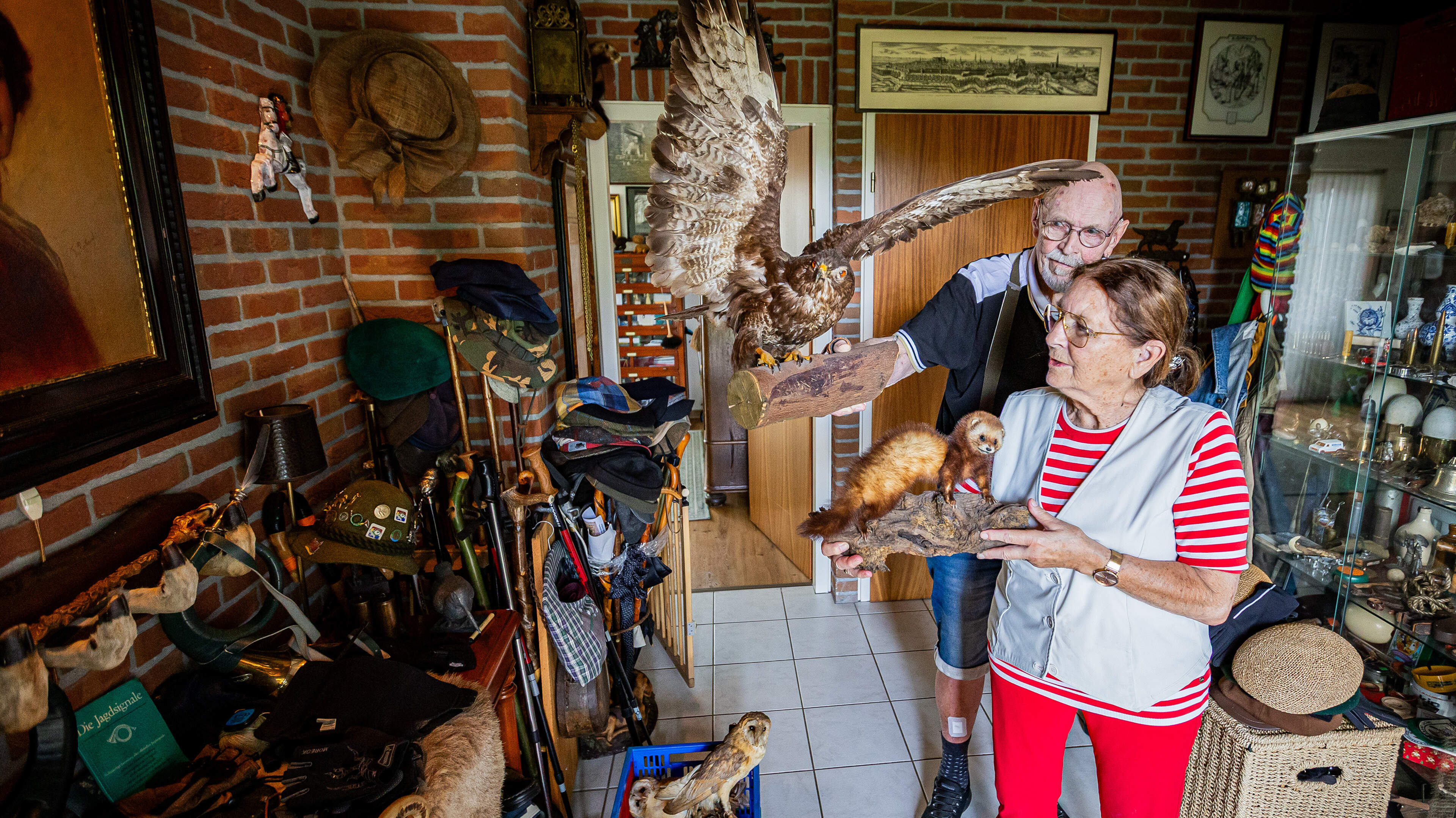 Op leeftijd in een huis vol verzamelingen: wie helpt Frans (83) en Lydia (82) met hun opgezette dier