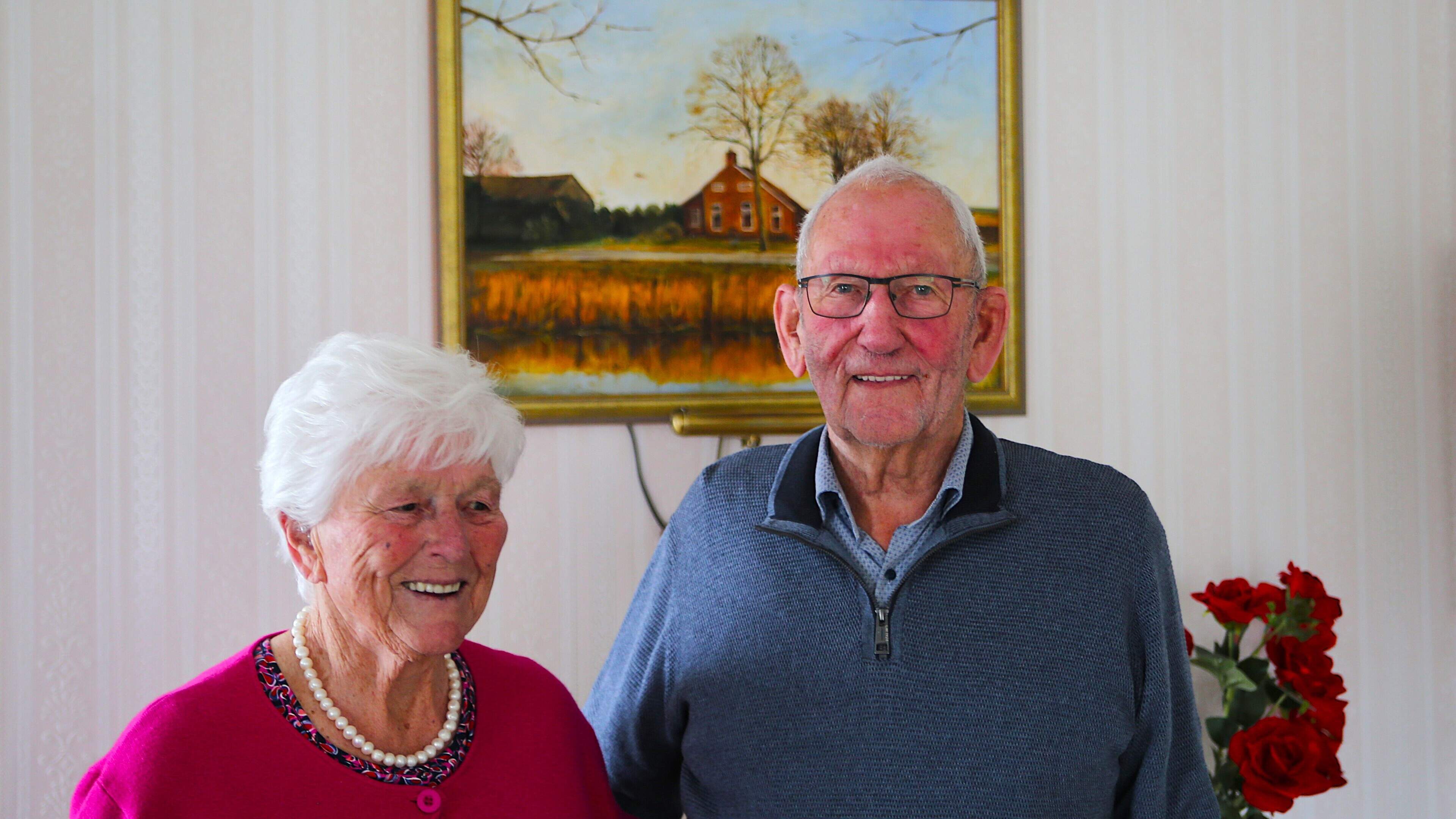 Luppe en Jantje Renken uit Blijham vieren platina huwelijk. Stel kent elkaar al van de lagere school