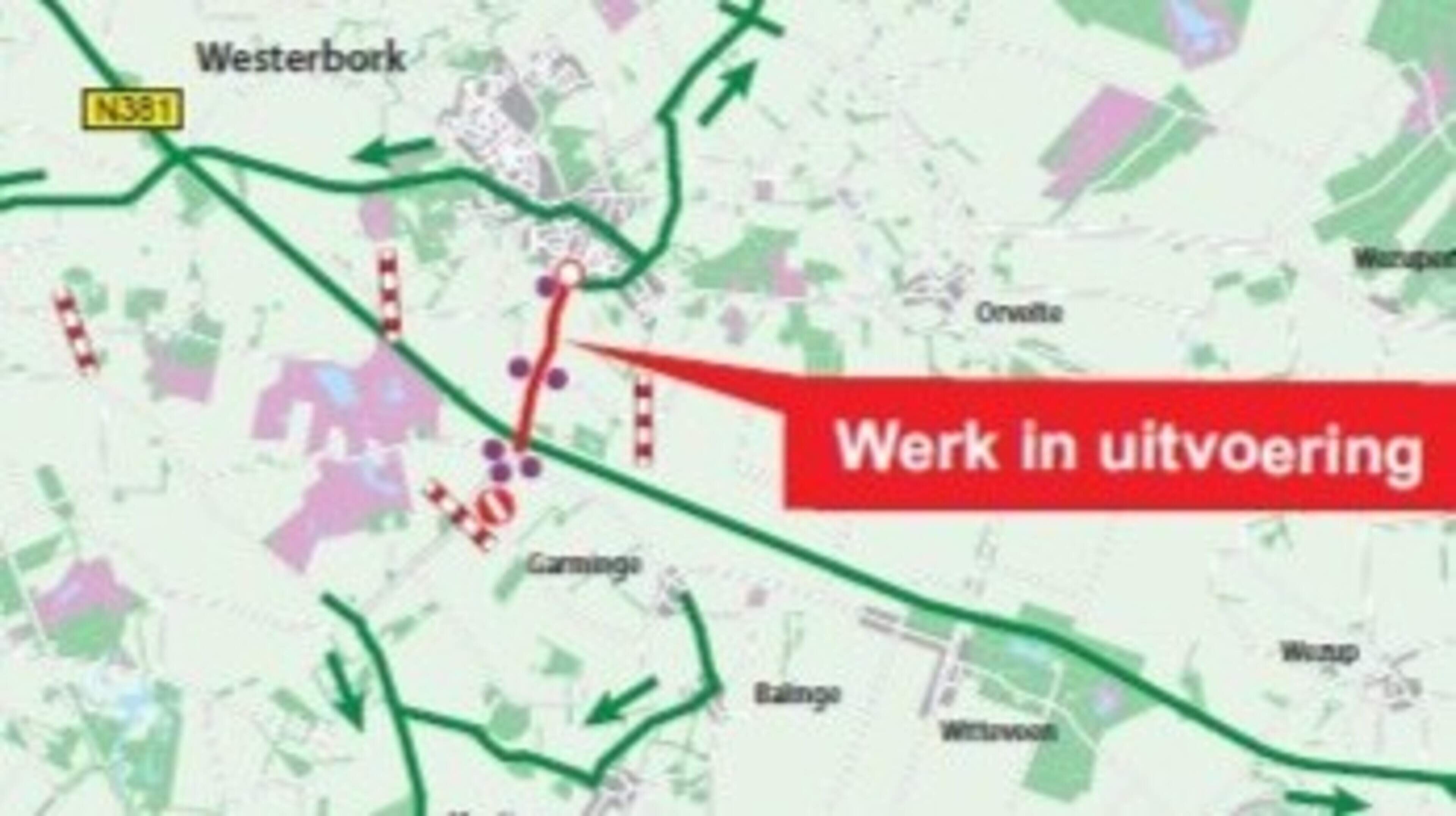 Hoogeveenseweg (N374) bij Westerbork gaat op de schop